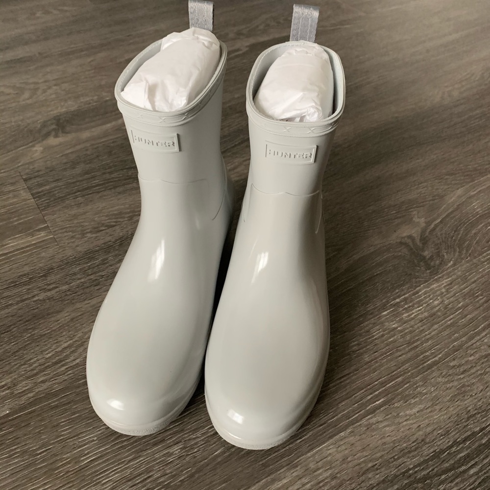 Hunter refined low heel biker gloss rain boot - Picture 4 of 7